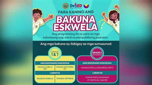 1.4K views · 15 reactions | VIDEO: Bakuna eskwela o special immunization program hit deped ngan doh bubuhaton yana nga oktubre nga nobyembre. Para ini hiton mga grade 1, grade 4 ngan grade 7 students. (via ESTENews) | ESTE News | Facebook