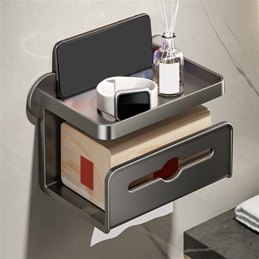 Daily Toilet Wall Mounted Toilet Paper Box With Strong Load Bearing Capacity No Need For Nailing Easy Storage Of Tissues Multifunctional Shelf 2025 New - Walmart.ca
