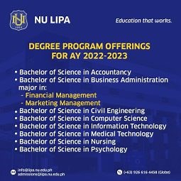 NU Lipa Programs