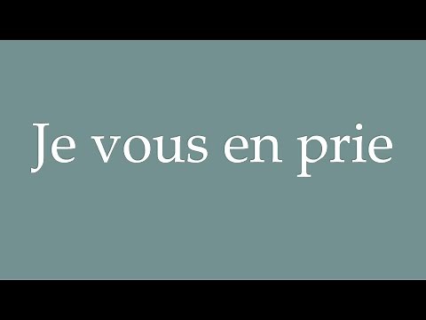 How to Pronounce ''Je vous en prie'' Correctly in French