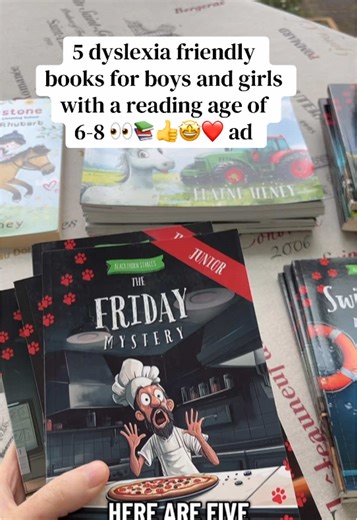 5 dyslexia friendly books for boys and girls with a reading age of 6-8 👀📚👍🤩❤️ ad #dyslexiaawareness #dyslexia