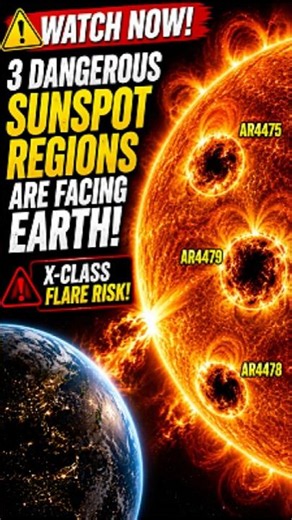 ⚠️ WATCH NOW! 3 Massive Sunspots Are Now Facing Earth