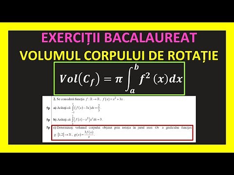 BACALAUREAT MATE 2023 VOLUMUL UNUI CORP DE ROTATIE INTEGRALE FORMULA CLASA 12 SUBIECTUL 3 M2 TEHN M1