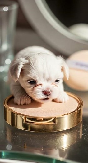 Powder Puff Puppy Is Ready for His Nap 💤