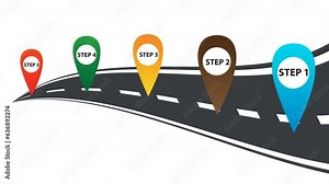 animated 5 step infographic modern style for business video animation