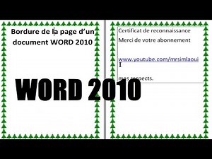 comment créer BORDURE DES PAGES dans WORD 2010 ( 4 exemples )