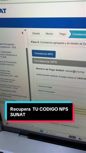 Recupera tu código NPS SUNAT para el pago de impuestos