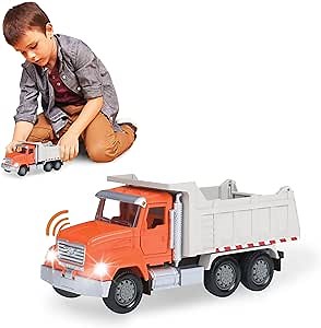 Driven by Battat – 7-Inch Dump Truck Toy with Lights & Sounds, Movable Parts, Construction Vehicle for Boys & Girls, Durable Design, Realistic Details, 3+ Years Toy for Kids