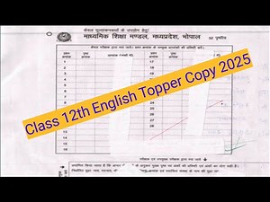 Class 12 English Topper Copy 2025 | MP Board 12th English Answer Sheet | Full Marks