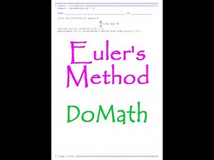 DoMath-Calculus : Differential Equations : Euler's Method