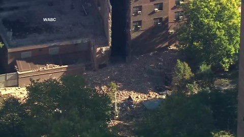 Part of a high-rise apartment building in New York City collapses