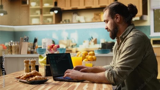 Work with AI tools, virtual assistant artificial intelligence, machine learning, algorithms and digitalization used with real-time interaction and task automation for productivity, home environment.