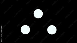 Three dots rotating, loading progress bar animation loop, 4k resolution Stock Video