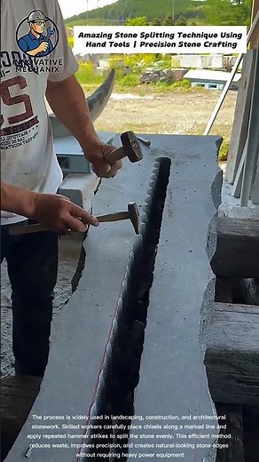 Amazing Stone Splitting Technique Using Hand Tools | Precision Stone Crafting