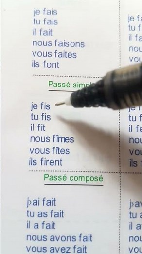 the verb faire in the simple past tense #french#french#education#morocco#francophone#conjugation
