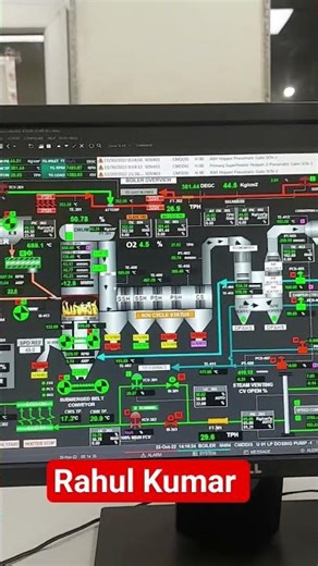 Slop fire traveling Grate boiler DCS control system Overview parameters #powerplant #reels #shorts