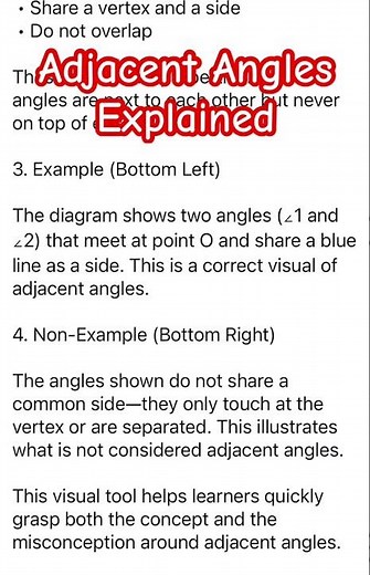 Adjacent angles explained #maths #mathshorts