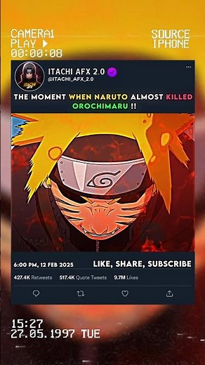 😈 NARUTO ALMOST KILLED OROCHIMARU 😱 | 🎵 ODNOGO ULTRAFUNK ( SLOWED ) | NARUTO ✨ | #naruto #shorts