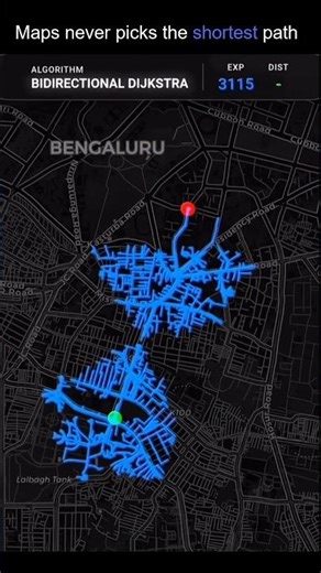 Maps never picks the shortest path.
