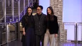 Jet Li and his daughters Jane and Jada attend the lighting of the...