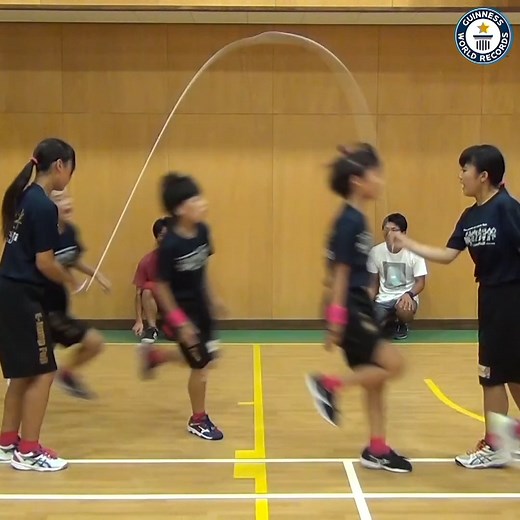 Throwback Thursday: Supreme Skipping In 2017 the kids of E-Jump Fuji in Japan jump roped into the record books with this terrifically timed teamwork | Guinness World Records