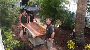 2.5K views · 30 reactions | Custom Live Edge Slab Bar Table we...