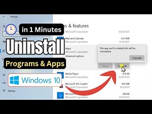 How To Uninstall Programs And Apps in Windows 10 ( in 60 Seconds )