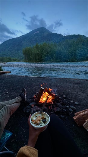 7.6M views · 77K reactions | I’ll take this over baby reindeer any day. Soaking up the time we have left before the fire ban. Right now, category 2 & 3 fires are banned. This campfire is classified as a category 1. Read more on our gov website by searching things like “camp fire ban in Chilliwack” on Google—it’ll pop up first. #chilliwack #chilliwackbc #britishcolumbia #bc #campfire | Angela Liguori | Facebook