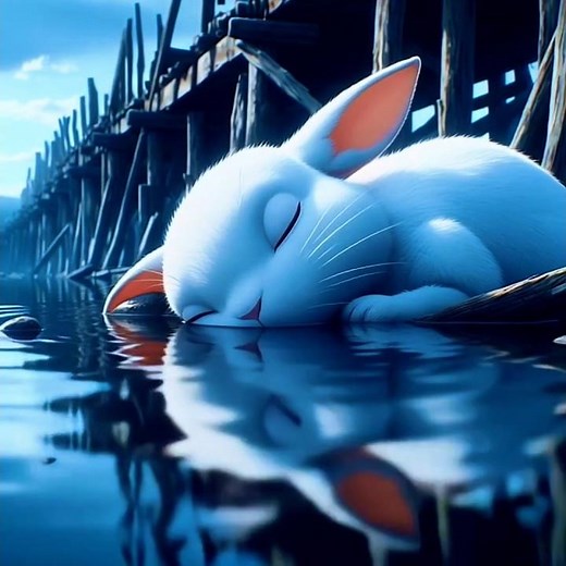 The Broken Bridge – A Sad White Rabbit’s Emotional Journey | 1-Minute Animated Story