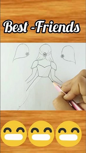 3 Best Friends Drawing 🤣🤣🤣 #bestfrienddrawing #friendshipdaydrawing #girldrawing #3bestfriends #art
