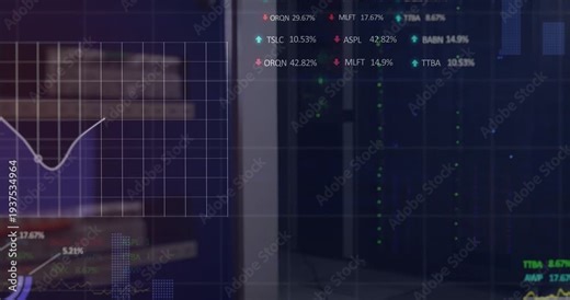 Dashboard overlay animating across racks with guide lines appearing, showing network health metrics