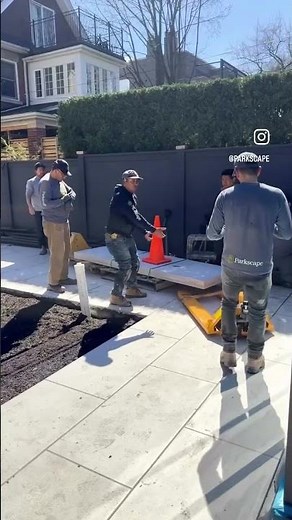 Outdoor Fireplace 3500lb hearth stone install!