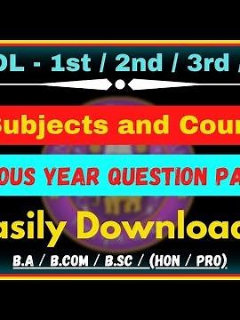 How To Download DU-SOL Previous Year Question Paper || Sol previous year question paper download