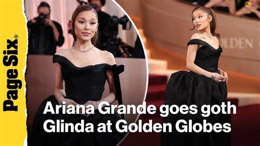 Ariana Grande goes goth Glinda on the Golden Globes red carpet