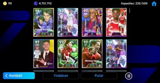 Tripela Store Est 2020 - Efootball Mobile on Instagram: "❎️ SOLD OUT ❎️ Total Pemain : 230 Epic/Bigtime : 13 Showtime : 6 Legendary Pink : 1 Legendary Kuning : 1 POTW/Spesial : 77 GP : 4,7 jt+ Coin : 90 Efp : 3.000 Full squad : SUSUN Region Game : Indo 🇮🇩 Region Web : Indo 🇮🇩 Total Manager : 3 GP IOS AMAN Harga : 85k Via Dana, Gopay, Ovo, Bank, QRIS Minat? DM (transaksi no reff, harap perhatikan kembali akun yang mau dibeli) “ Anda Segan, Kami Segan “ #efootball #efootball2026 #efootballindo