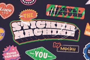 Sticker Mockup Machine, a Print Template by Mocku