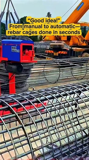 Next-Level Automation! Machine Ties Rebar Cages in Seconds 🤖🔩🔥