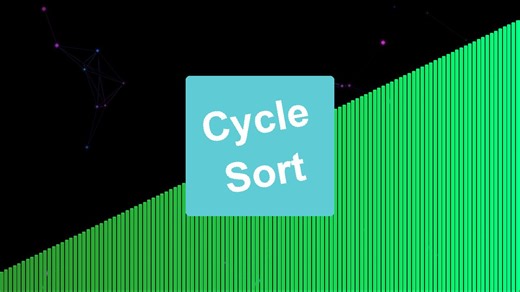 Cycle Sort — Every write is FINAL and no algorithm on Earth uses fewer | Green O(n²) cycle-tracing visualization See how this precision algorithm decomposes the permutation into independent cycles, then rotates each one into place. Follow where an element belongs, place it there, pick up what was displaced, follow THAT one's destination — chain after chain until the cycle closes. Green elements hop from position to position in a hypnotic relay of permanent placements. No element is ever moved tw
