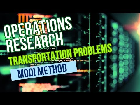 OPERATIONS RESEARCH | Transportation Problems | OPTIMAL SOLUTION | MODI Method or U - V Method