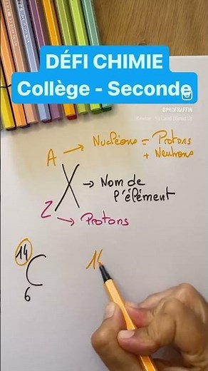 Défi chimie : nombre de protons et neutrons #education #physics #science