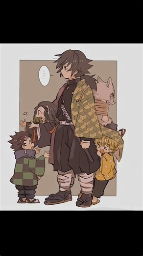 Giyu x tanjiro x zenitsu x nezuko X inosuke cute moments of demons slayer