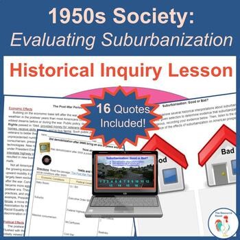 Suburbanization and the 1950s: Complete US History Lesson w/ Source Analysis