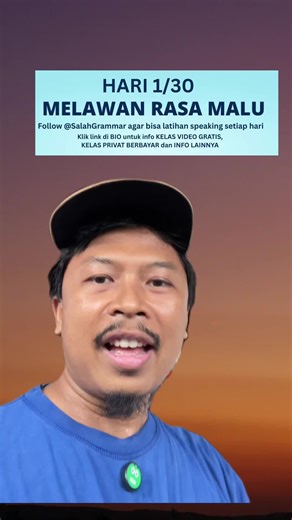 Yuk kak belajar bareng SalahGrammar dan XspaceBali Ada dua pilihan: 1. Belajar slow, sendiri dan TIDAK BERBAYAR di Youtube XspaceBali, ada 10 Level (Level 1-10, total ada 100an pelajaran untuk pemahaman basic-intermediate) LINK: Bit.ly/salahgrammar atau search XspaceBali di Youtube. 2. Belajar cepat, intensif, privat dari basic, intermediate sampai advanced dan BERBAYAR langsung bersama kami di XspaceBali. Sudah RIBUAN ALUMNI yg ikut dan banyak yg sudah lolos WHV, LPDP, AAS, Fulbright, StuNed, C