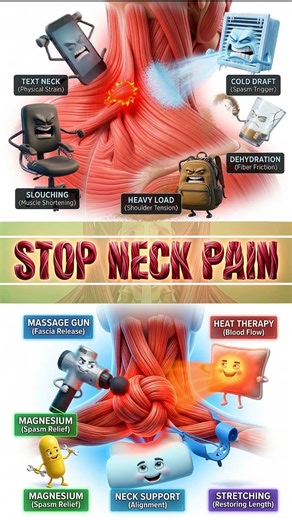 Why Your Neck is Always STIFF (Muscle Knots 3D) ⚡🪢