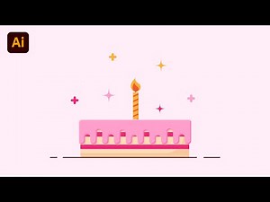 Adobe Illustrator Tutorial - How to Create a Birthday Cake Vector Art