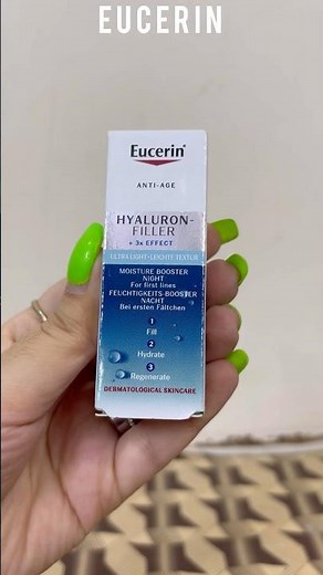 Eucerin anti age hyaluron filler 3x effect ultralight cream review #ashortaday #eucerin #antiaging
