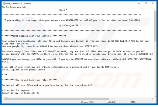 Ragnar Locker Ransomware