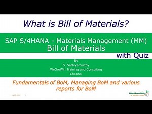 SAP MM | SAP Bill of Materials (BOM) Simplified | Essential for Procurement & Subcontracting | 02-22