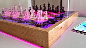 84K views · 819 reactions | Floating Chess from Oak and Epoxy Resin...