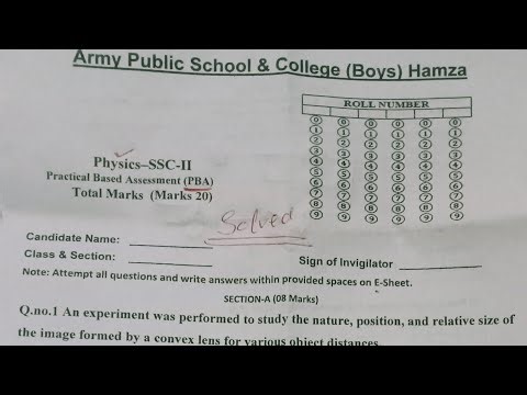 PBA PAPER Physics Class 10th APSACS TEST SERIES 2025#APSACS#FBISE#PBA